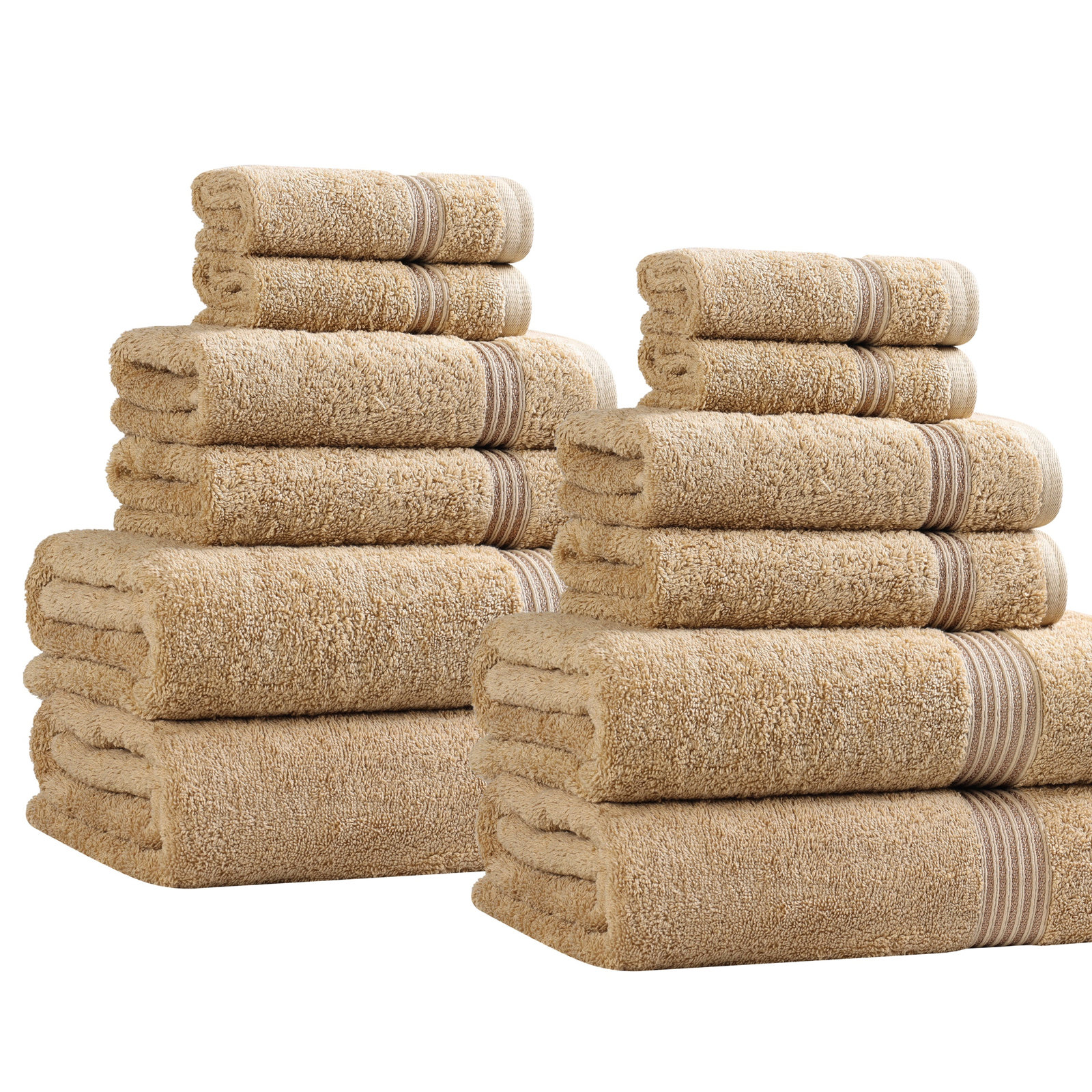 Guadlupe 12-Piece Egyptian Cotton Towel Set, Toast