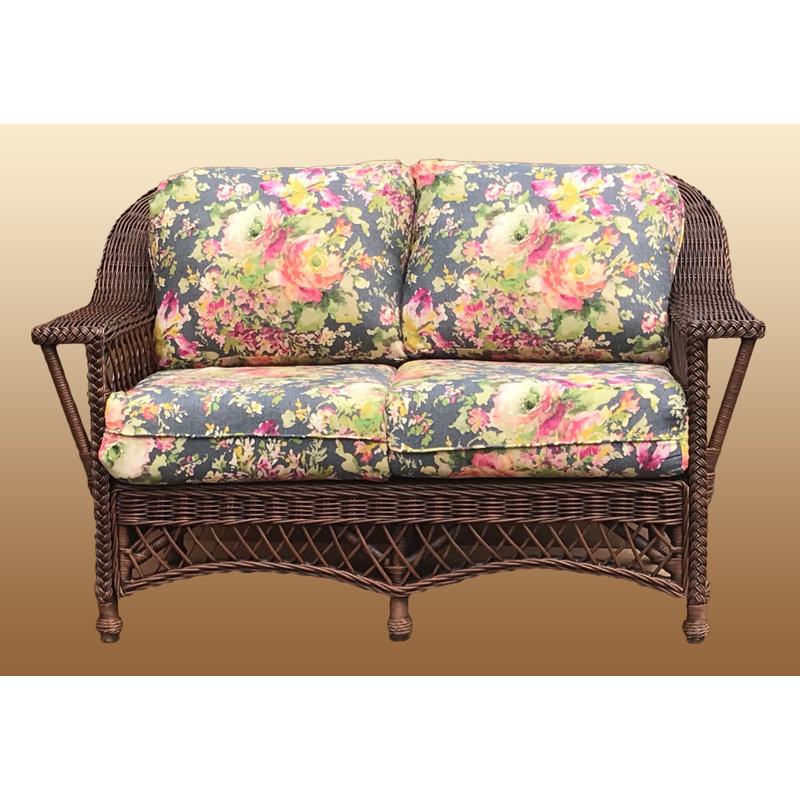 Rosado Upholstered 57'' Loveseat, Brownwash, Lessandra Rose 100% Polyester