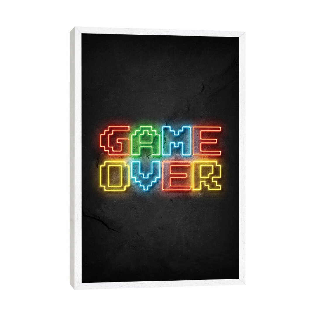 Leinwandbild Game over Neon