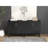 Fluted Storage With Solid Wood Legs & Versatile Layout - Living Room Cabinet For Room, Kitchen, Hallway Black Finish