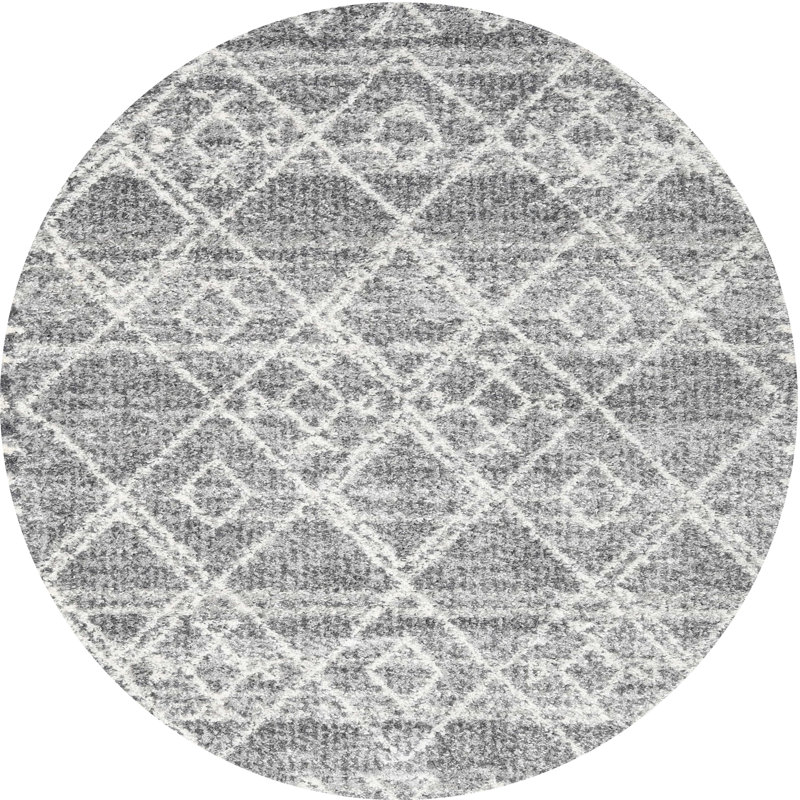 Tapis gris zone contemporaine, Rond 3 pi
