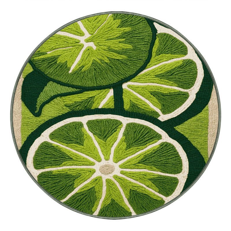  Tapis lavable lavande et fruits clés, Carré 6 pi