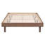 Lit flottant simple de taille simple, noyer - offre un lit moderne d'allure de chambre à coucher unique au design fonctionnel-728539195-728539172