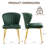 4 Piece Modern Tufted Velvet Wingback Green Side Chair with Metal Legs-1387794426