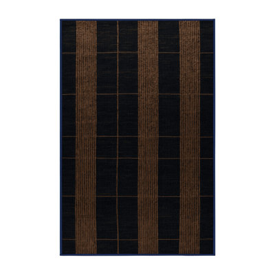 Machine Washable Checkered Gray Area Rug