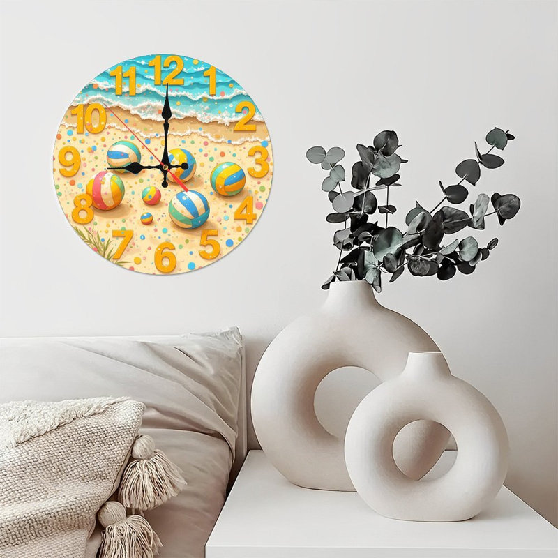Horloge de plage avec ballons de plage