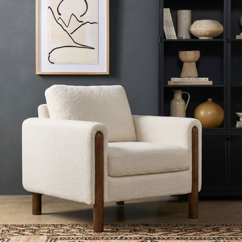 Chaise d'appoint rembourrée Arora, Blanc