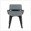 Chaise en bambou noir et similicuir gris