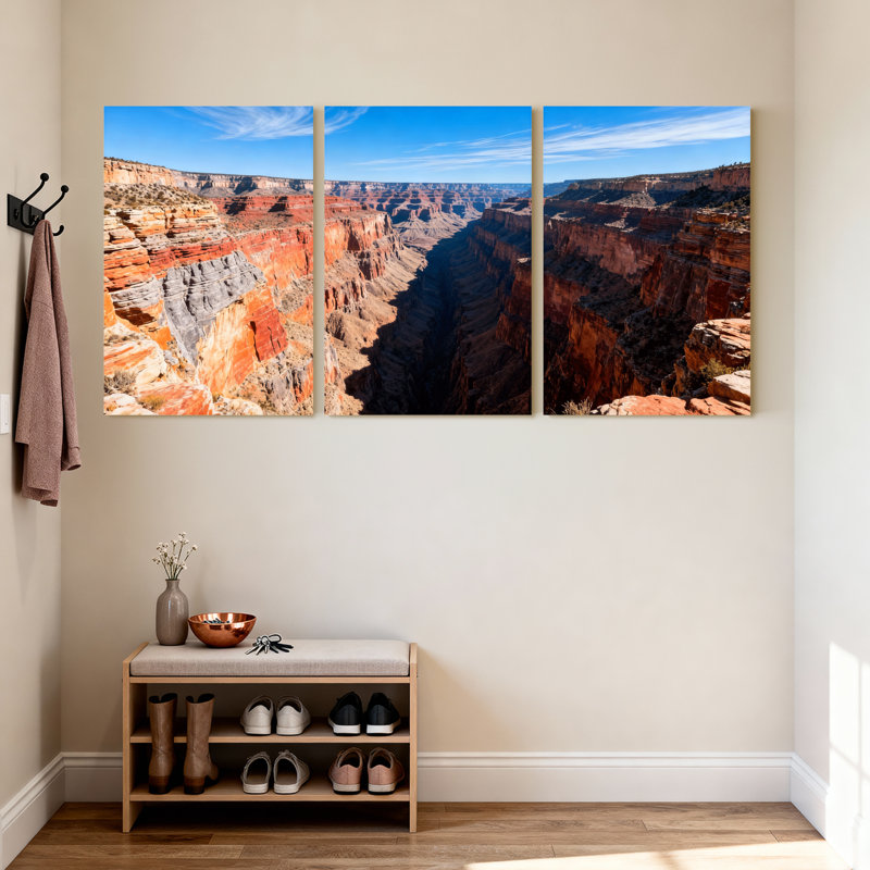 Paysage et paysage urbain, Grand Canyon, vue panoramique, ensemble de 3 reproductions d'art sur toile, H 18 po x l 36 po