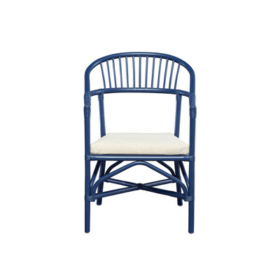 Chaise avec accoudoirs à dossier à lattes Meadowlands - bleu / blanc