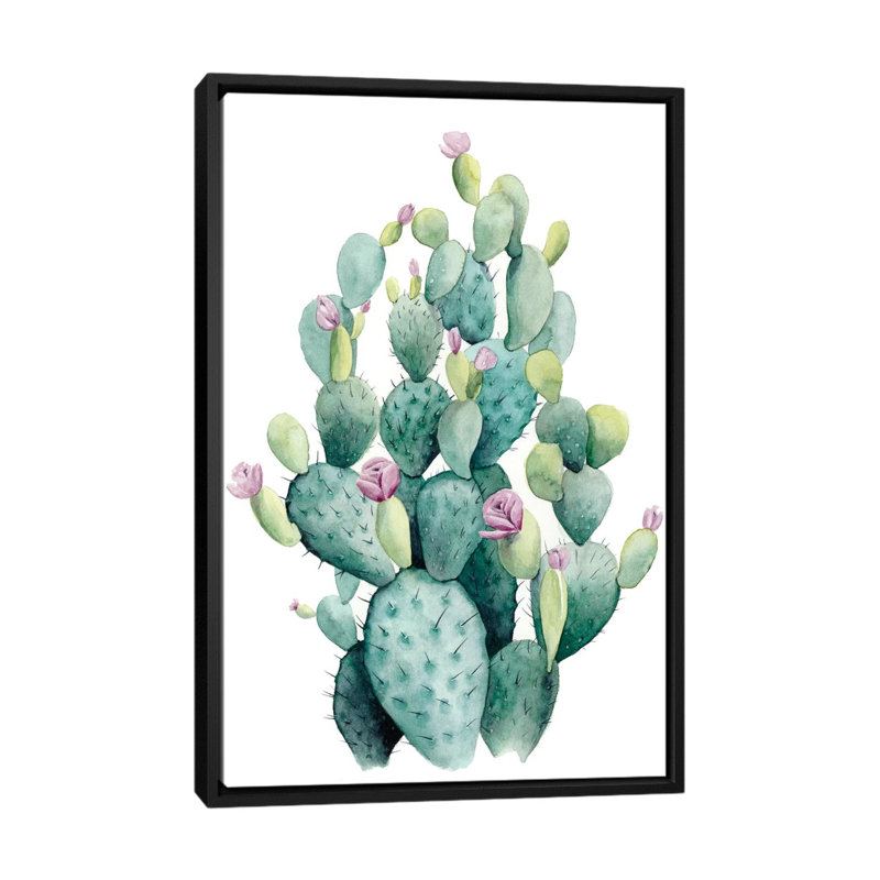 «Desert Blooms I», impression sur toile, H 26 po x l 18 po x P 1,5 po, Toile avec cadre flottant noir, Pas de tapis
