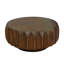 Table basse ronde en bois massif sculpté au design sculptural élégant