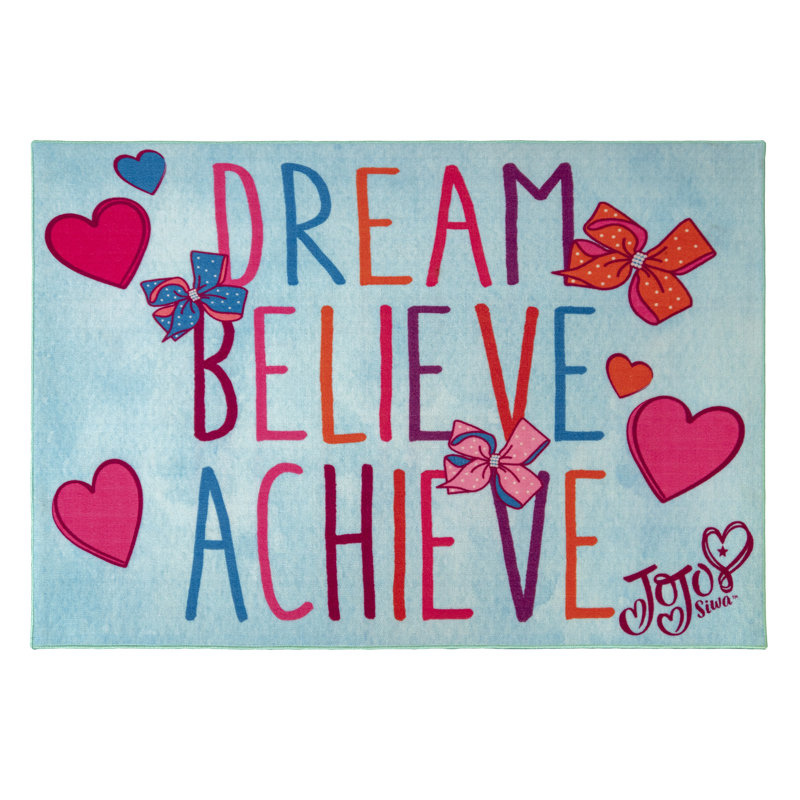 Tapis pour enfant «Dream Believe Achieve» sous licence Nickelodeon Jojo Siwa