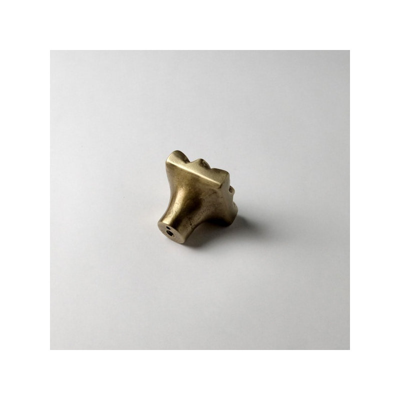 Lotus Bronze Square Knob, Traditional Bronze