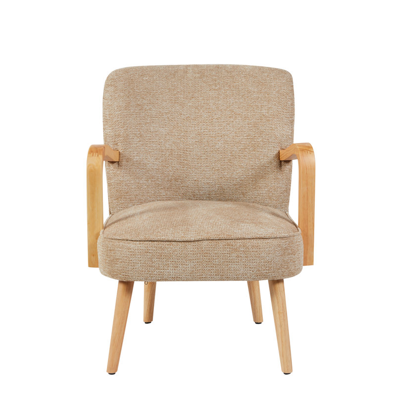 Modern Soft Touch Fabric Accent Chair, Oatmeal