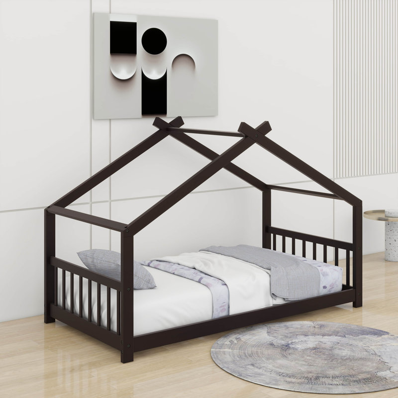 Lit double en bois, Espresso, 53.9'' H X 56.3'' W X 80.7'' L