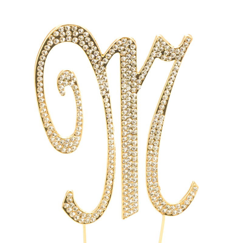 Surmatelas à gâteau "m" rhinestone, Or