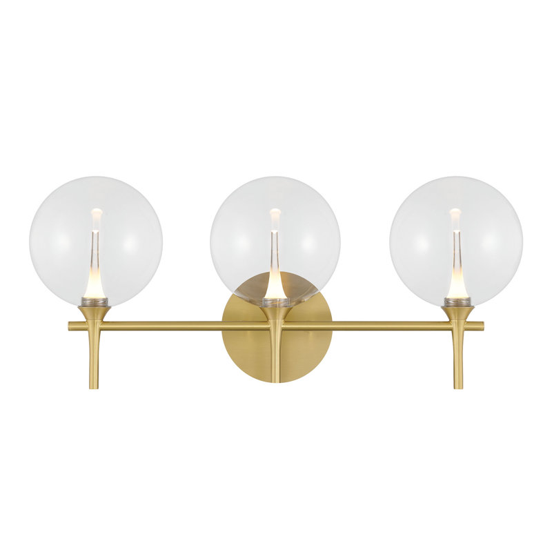 Meuble-lavabo Iissa, 3 l, verre, Doré, Clair