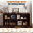 Sideboard Buffet Cabinet With Storage, Fluted Arched Storage Cabinet With Adjustable Shelves, Wooden Modular Coffee Bar, Modern Console Table For Living Room Kitchen Dining Room Entryway, Brown-1778548393