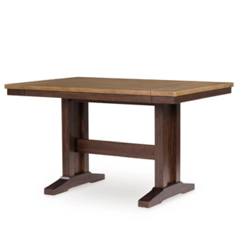 Table de comptoir extensible Rex avec 2 feuilles, planches brun clair, brun foncé Rex