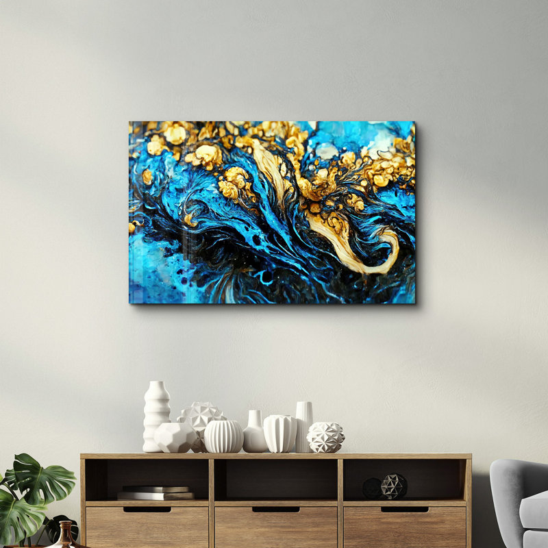 Elegant Tempered Glass Wall Art Painting, 13.8 x 21.7 inches | 100% Tempered Glass, Thickness: 0.16 inches | UV Printed for Vibrant Colors | Perfect for Home Decor, Living Room, & Office Spaces