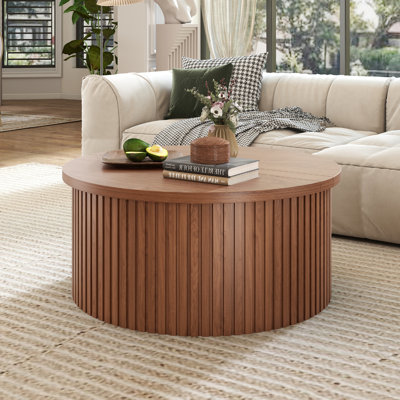 Lift Top Coffee Table With Storage, Fluted Round Coffee Tables