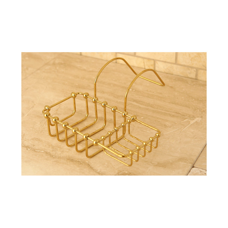 Kingston Brass Vintage 8-3/8 Inch Clawfoot Tub Hanging Soap and Sponge Holder, Polished Brass