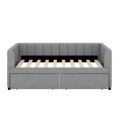 Twin Size Upholstered Daybed With Drawers