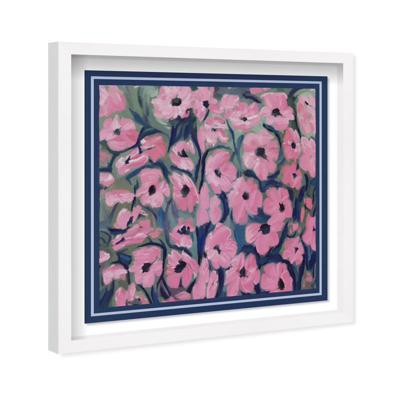 Night Blooms Shadowbox Abstract Print by Oliver Gal, Black Frame, 12 x 12, 25.5"H x 25.5"W, White Shadowbox