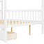 Lit double en bois blanc avec tiroirs, construction solide, toit en ciel, espace de rangement, 2 têtes de lit pour structure en pin robuste, vêtements créatifs,-130093408-130093407