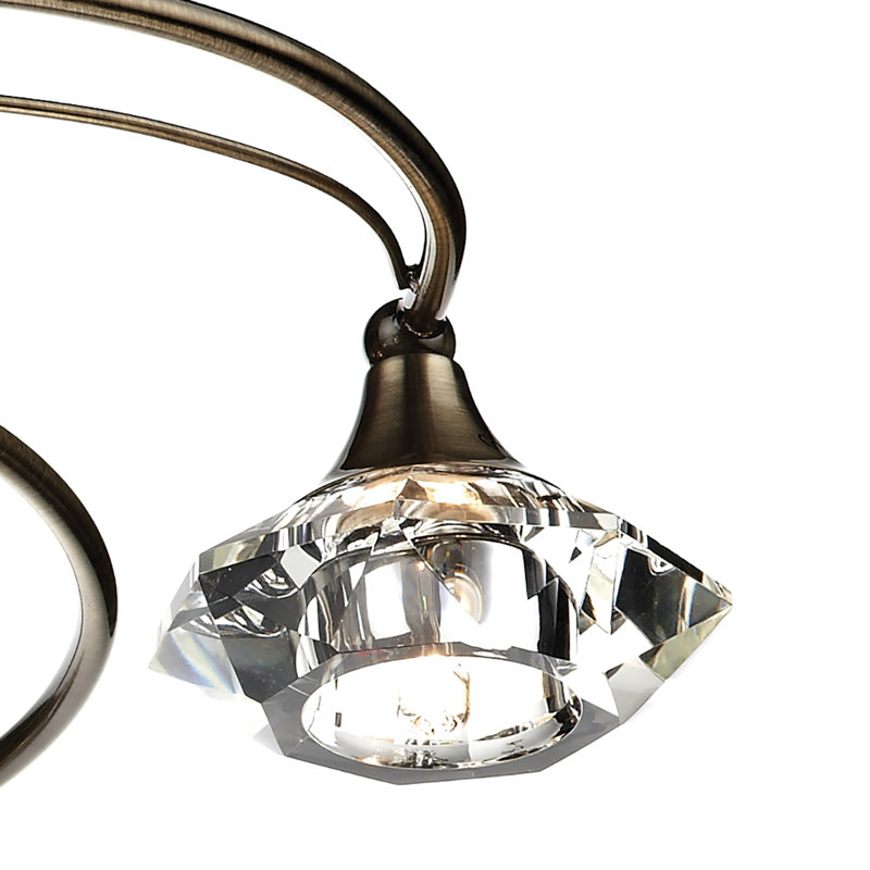 Greenhaw Glass Semi Flush Mount, Antique Brass