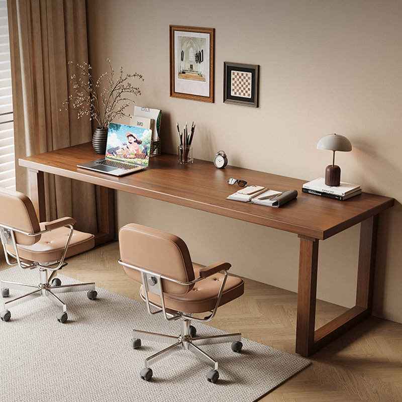 Bureau rectangulaire en bois massif de couleur châtaignier clair, Châtaignier clair, H 29,53 po x l 78,74 po x P 27,56 po