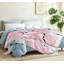 Jeté en molleton rose ultra doux en flanelle, emballage marbré et imprimé recto-130086387
