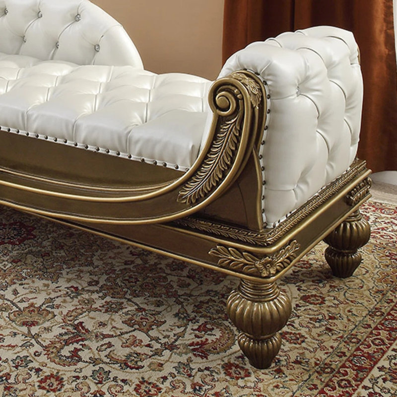 Banc de chambre capitonné bronze