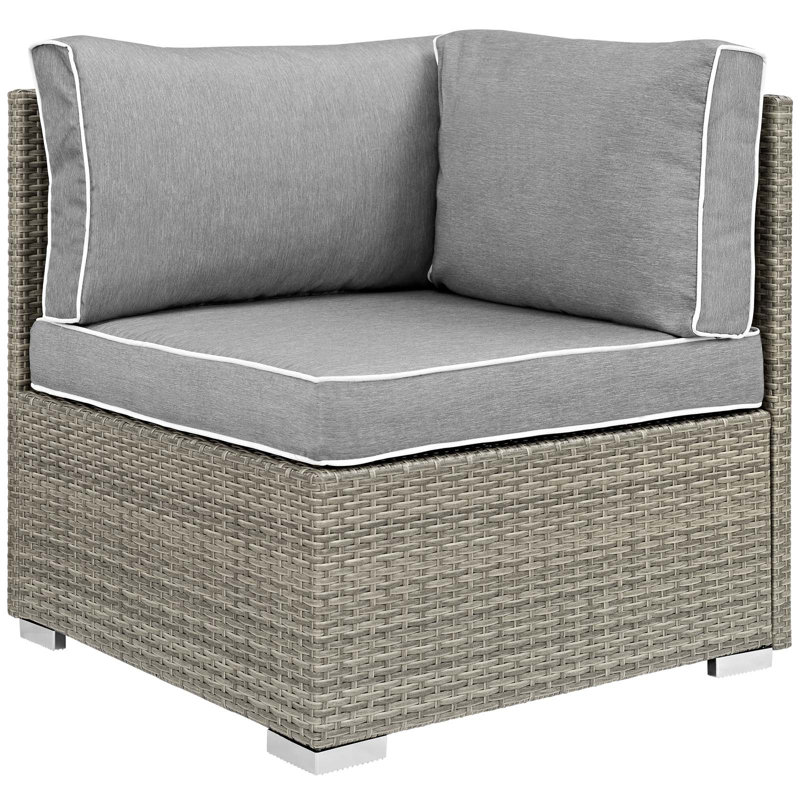 Coin de patio extérieur en tissu Havenside Home Bocabec par Modway, Velours gris pâle