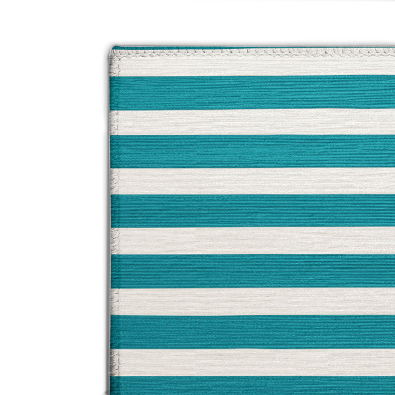 Tapis intérieur / extérieur blanc HorizontalStripes, Rectangulaire 2 pi x 3 pi
