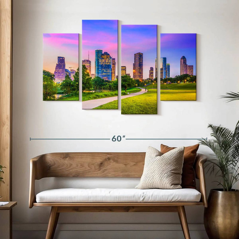 Horizon du centre-ville de Sireci à Houston, H 32 po x l 52 po