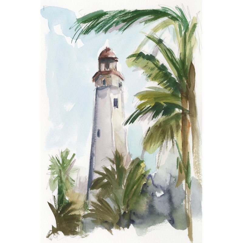 Tropical Lighthouse II by Ethan Harper - Wrapped Canvas Print, 46cm H x 30cm W x 3.8cm D