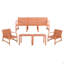 Été - Ensemble de meubles d'intérieur / extérieur 5 pièces - Canapé 3 places, 2 chaises et 2 tables basses Matériau PP imperméable - Ensemble de conversation pour patio facile à assembler (brun abricot)-1110821554