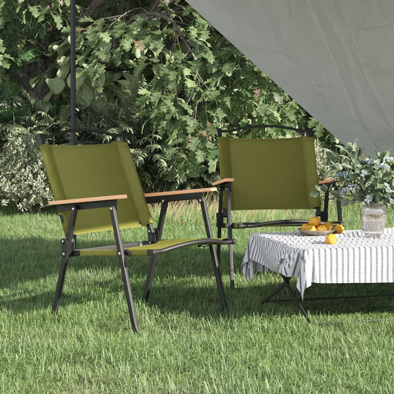 Camping Chair Outdoor Folding Camping Beach Chair Oxford Fabric, Black, Green