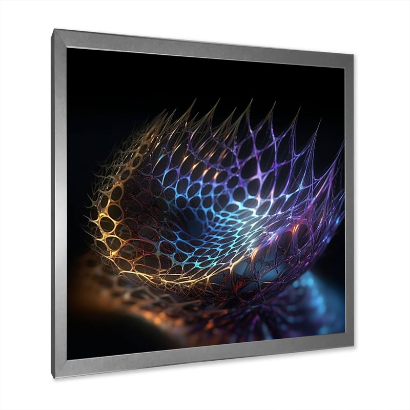 Infinity Net Space Matrix - Imprimé, H 24 po x l 24 po x P 1 po, Cadre simple argenté
