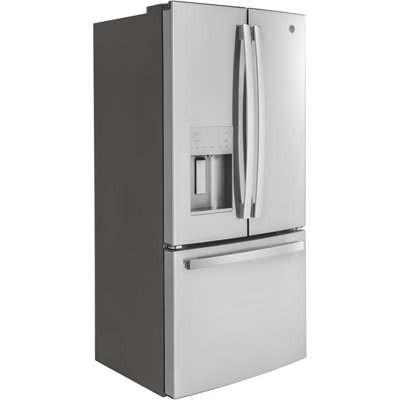 Ge Profile 33" Bottom Mount French-door Refrigerator, 24.8 Cu.ft, Fingerprint Resistant Stainless Steel - Pfe24hyrcfs