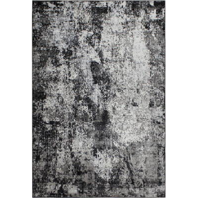 Machine Washable Bridget Gray/Black Rug