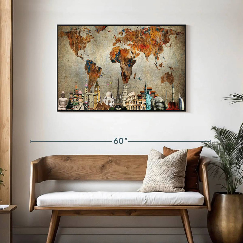Carte du monde Aliaz, H 29 po x l 43 po