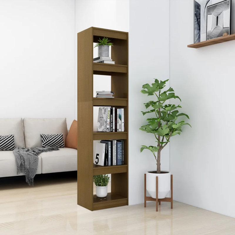Jamarkis 167.5cm H x 40cm W Solid Wood Standard Bookcase, Honey Brown