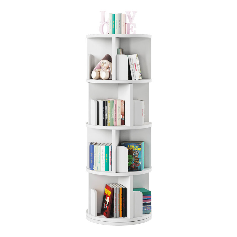 Bibliothèque rotative, bibliothèque rotative à 360 ° pour petits espaces, bibliothèque d'angle pour chambre à coucher, salon, salle d'étude