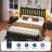 Solid Wood Platform Bed Frame with Headboard, LED Lights & USB Charging Ports-1861765658-1861765668-1861807337