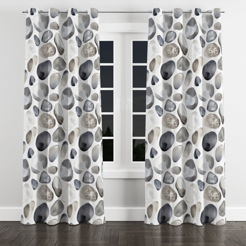 Coastal Velvet Curtains - Grey Azarian Grommet Curtain - 1 Panel, 52" W x 95" L, Silver Grommets