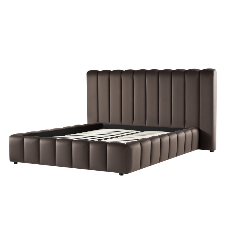 Lit plateforme tapissier Angel, King, Brown
