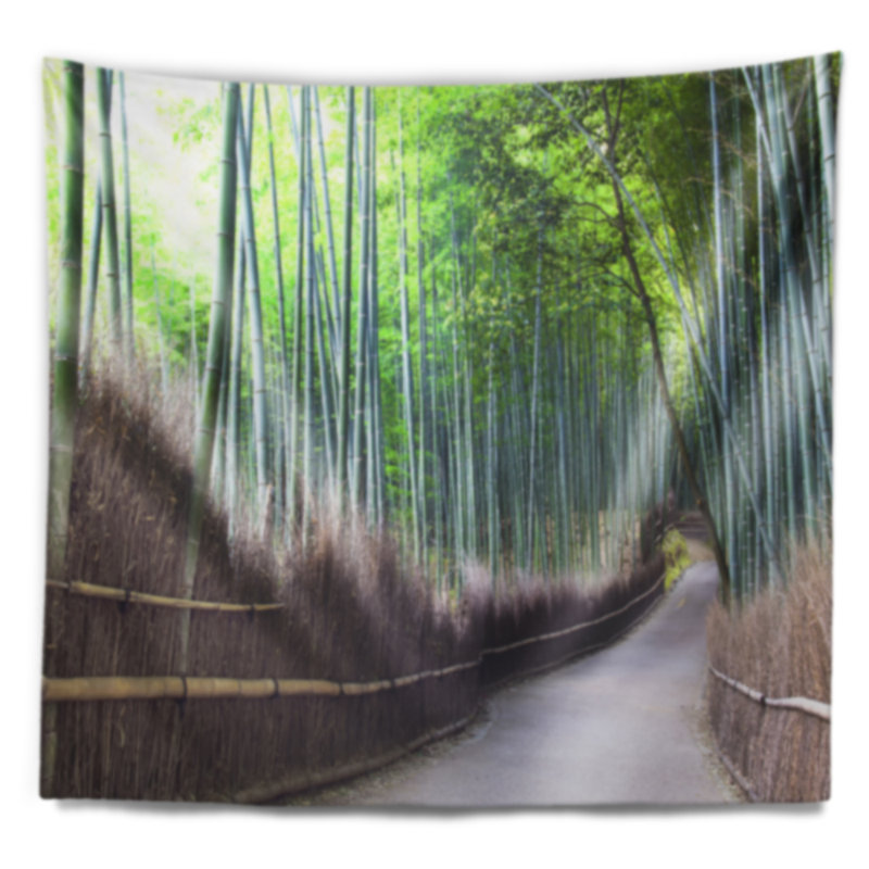 Tapisserie «Forest Forest Bamboo Forest Pathway», H 32 po x l 39 po